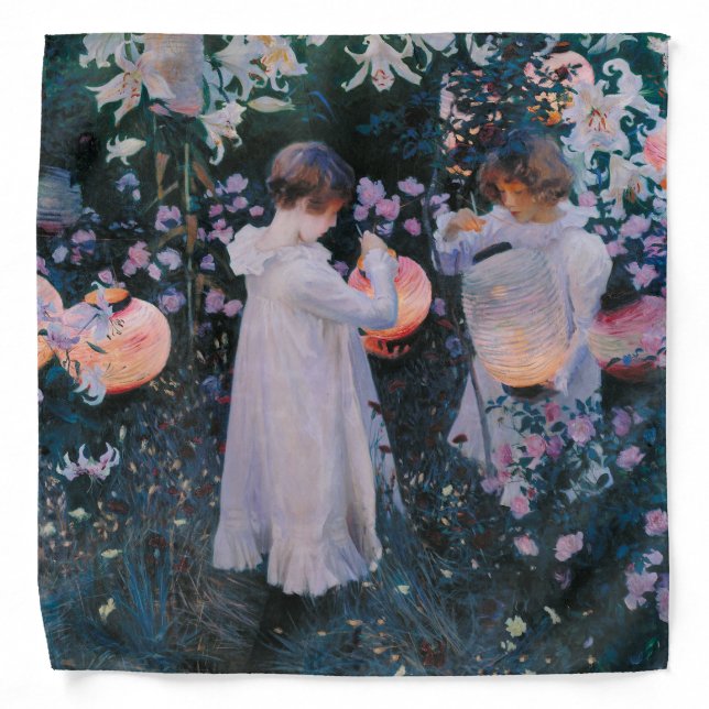 Carnation Lily Lily Rose John Singer Sargent Art Bandana (Front)
