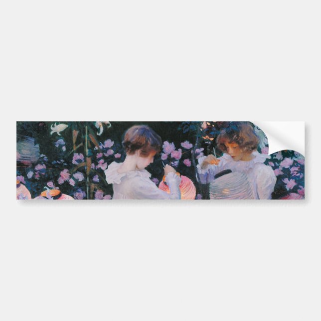 Carnation Lily Lily Rose John Singer Sargent Art Bumper Sticker (Front)