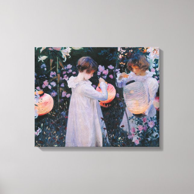 Carnation Lily Lily Rose John Singer Sargent Art Canvas Print (Front)