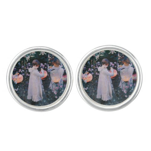 Carnation Lily Lily Rose John Singer Sargent Art Cufflinks