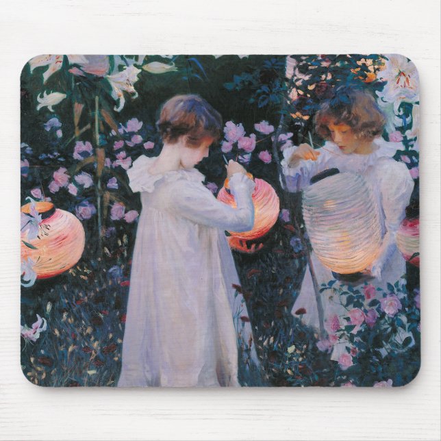 Carnation Lily Lily Rose John Singer Sargent Art Mouse Pad (Front)