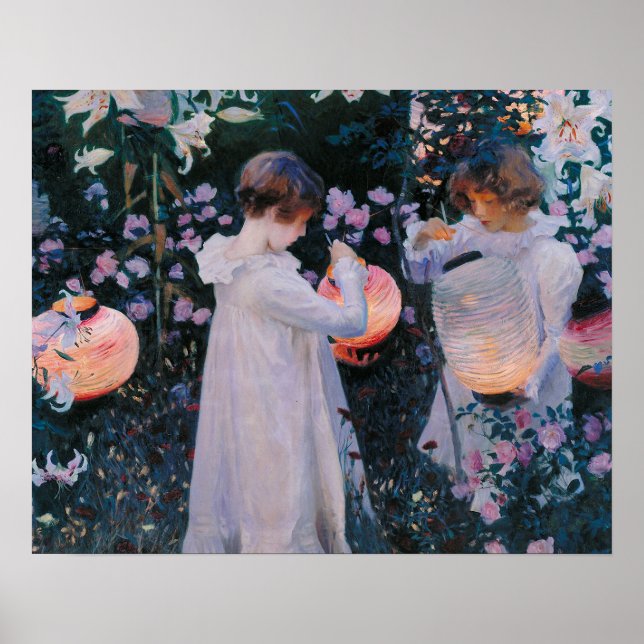 Carnation Lily Lily Rose John Singer Sargent Art Poster (Front)