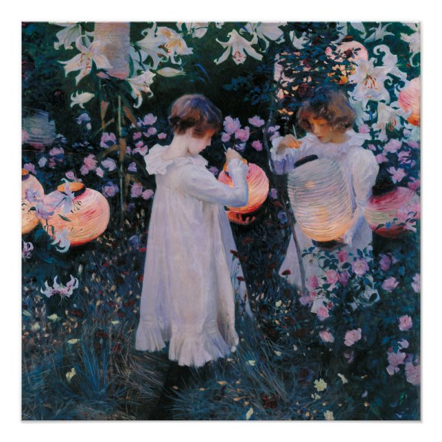 Carnation Lily Lily Rose John Singer Sargent Art Poster (Front)