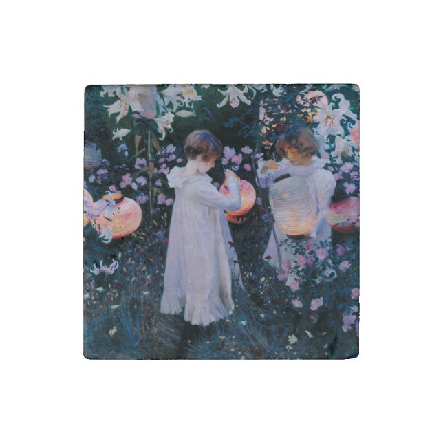 Carnation Lily Lily Rose John Singer Sargent Art Stone Magnet (First Magnet)