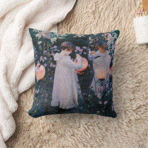 Carnation Lily Lily Rose John Singer Sargent Art Throw Pillow