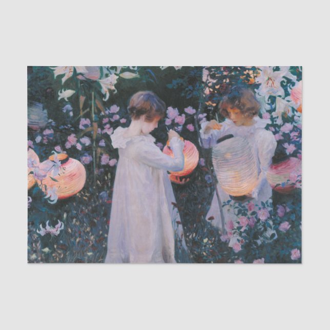 Carnation Lily Lily Rose John Singer Sargent Art Tissue Paper (Front)