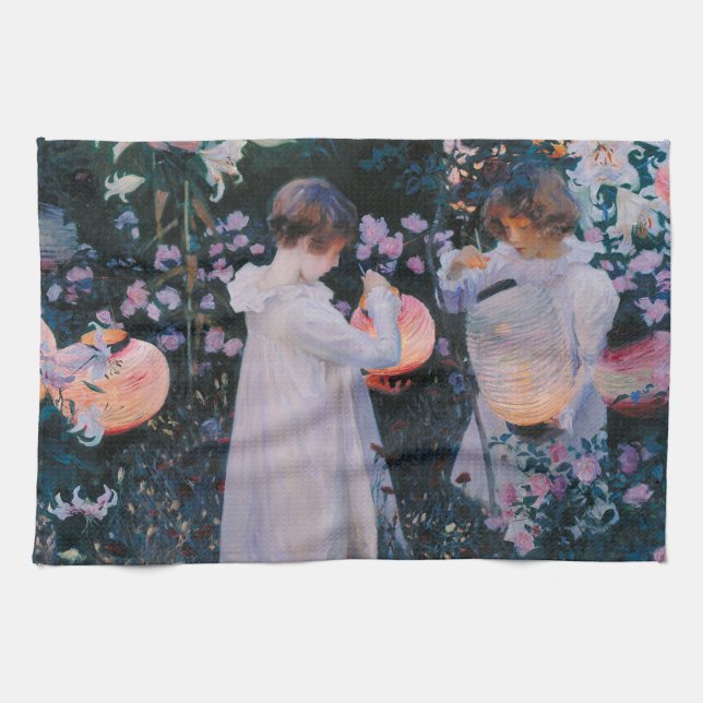 Carnation Lily Lily Rose John Singer Sargent Art Towel (Horizontal)