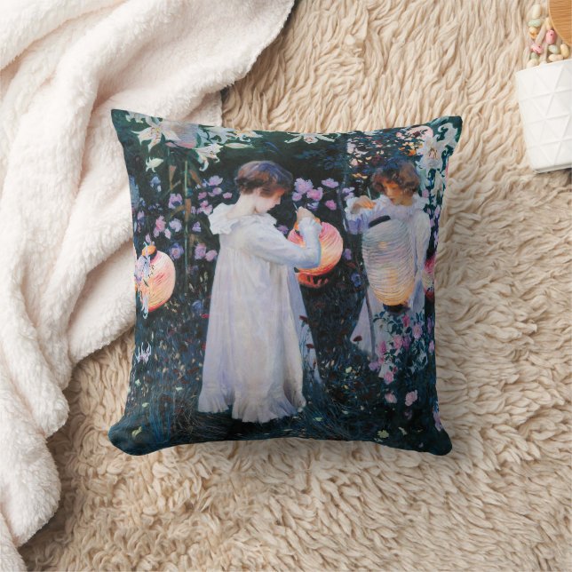 Carnation, Lily, Lily, Rose | John Singer Sargent Throw Pillow (Blanket)
