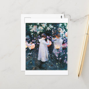 Carnation, Lily, Lily, Rose, Sargent Postcard