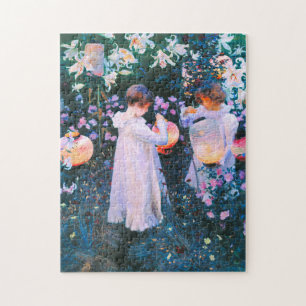 Carnation, Lily, Rose Painting by John Singent Jigsaw Puzzle