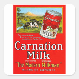 Carnation Milk - Vintage Milk Ad Square Sticker