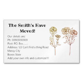 Carnation New Details Business Card Magnet