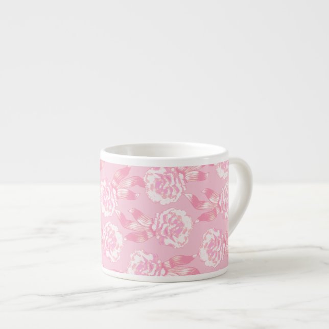 Carnation pattern coffee espresso mug (Front Right)