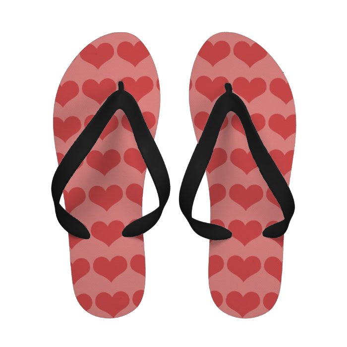 Carnation Pink Hearts Flip Flops