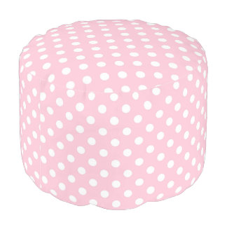 Carnation Pink Polka Dot Pattern Pouf Carnation Pink Polka Dot Pattern Pouf