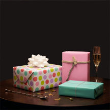 Carnation Pink, Robin Egg Blue Colorful Polka Dots