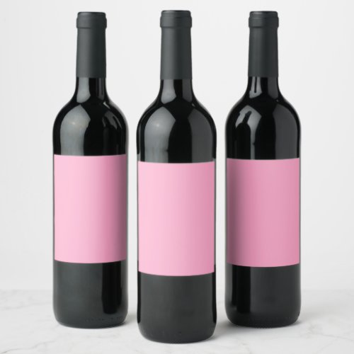 Carnation Pink Solid Color  Classic  Elegant  Wine Label