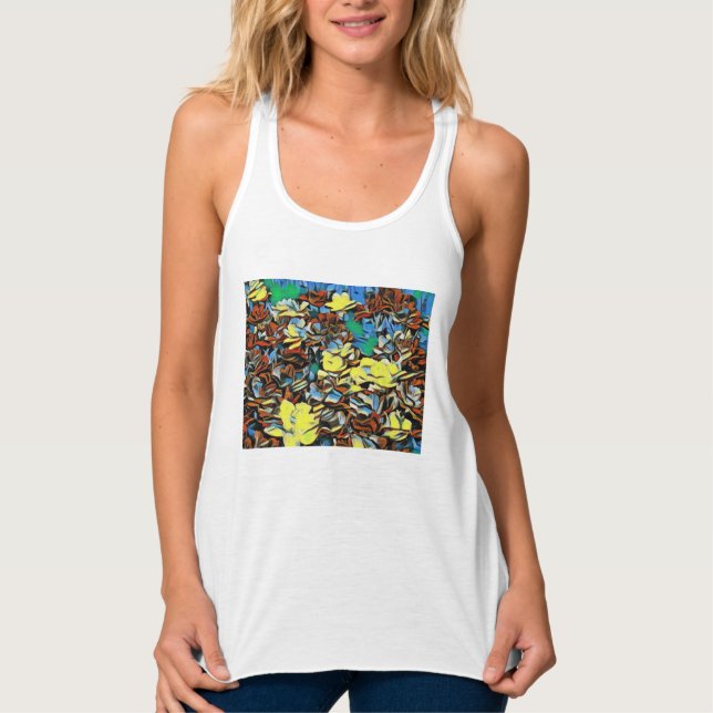 Carnation Racerback Top (White) w/ Dreaming Effect (Front)