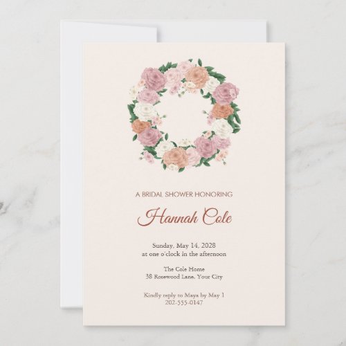 Carnation Spray Rose Bridal Shower Invitation