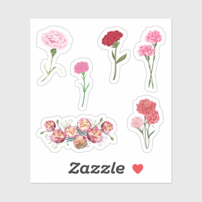 Carnation Stickers (Sheet)
