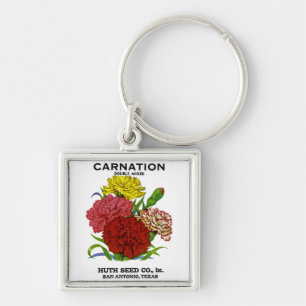 Carnation Vintage Seed Packet Keychain