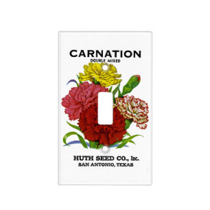 Carnation Vintage Seed Packet Light Switch Cover