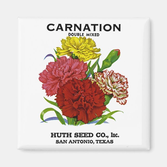 Carnation Vintage Seed Packet Magnet (Front)