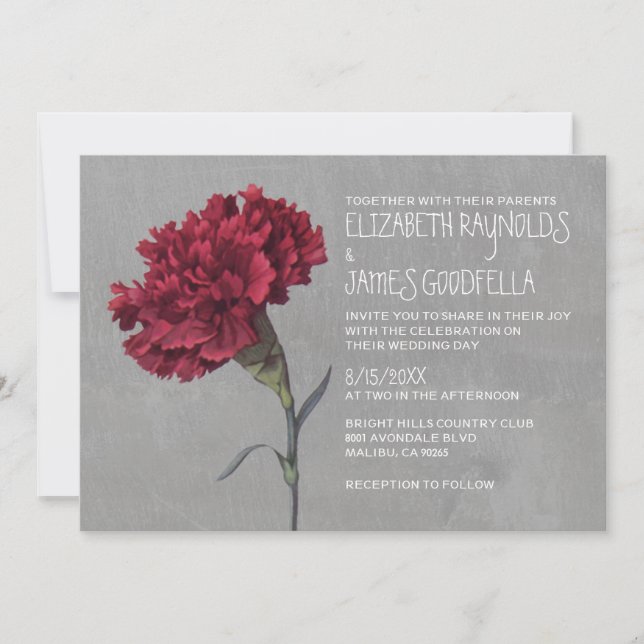 Carnation Wedding Invitations (Front)