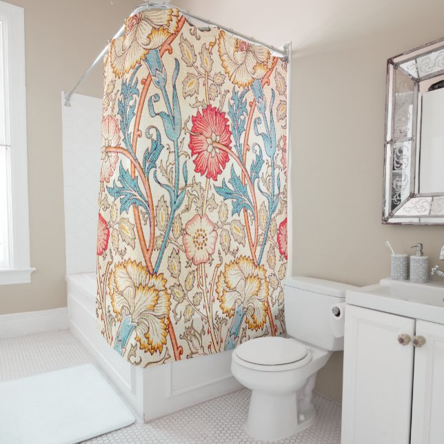 Carnation, William Morris Shower Curtain (In Situ)