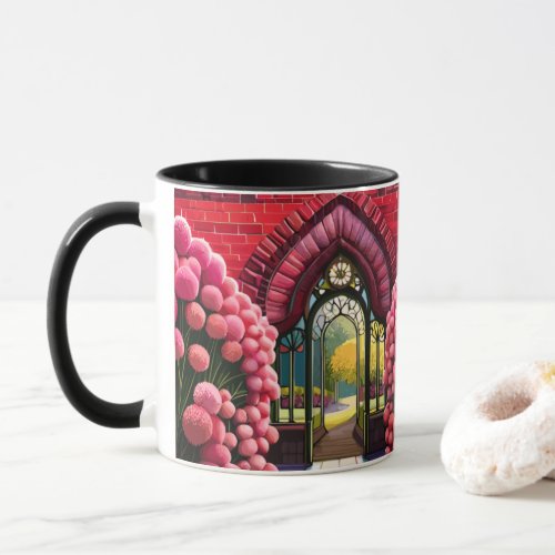 Carnations Adorn Gate Welcome to Secret Garden Mug