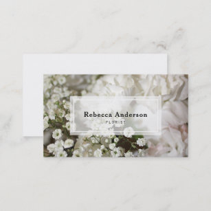 Carnations & Baby's Breath Photo Business Card