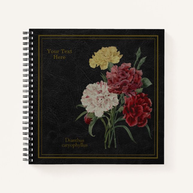 Carnations Black Notebook (Front)