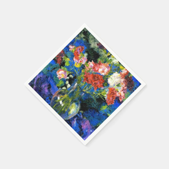 Carnations in a Round Glass Vase Napkins (Corner)