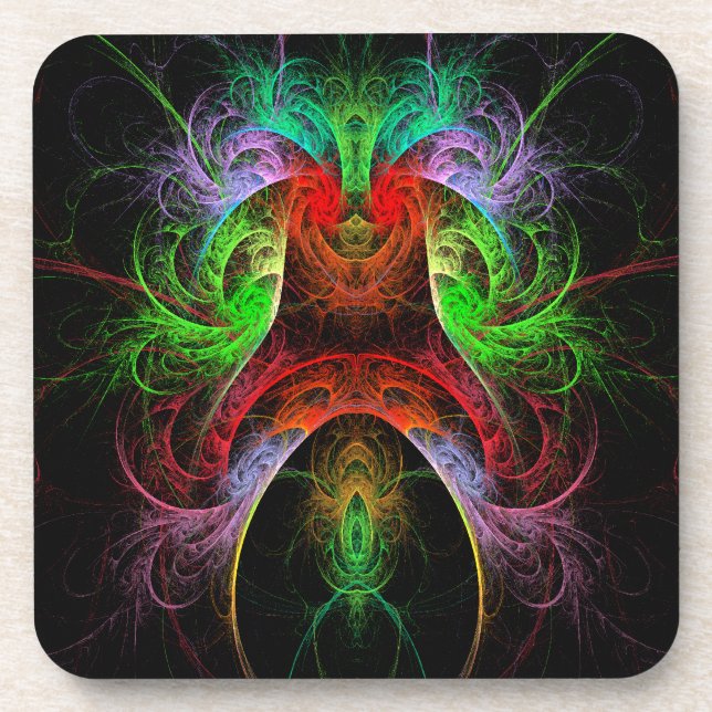 Carnaval Abstract Art Cork Coaster (Front)