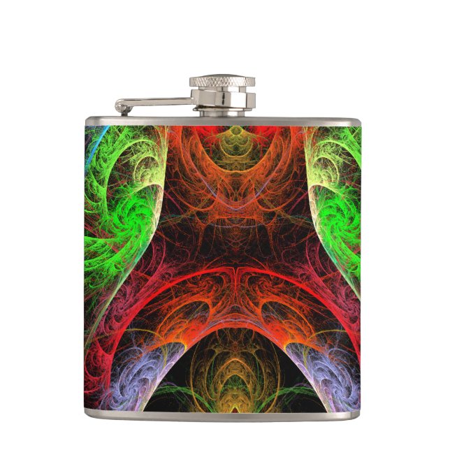 Carnaval Abstract Art Flask (Front)