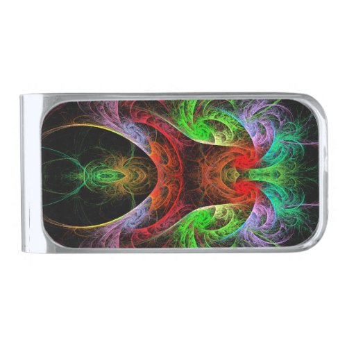 Carnaval Abstract Art Silver Finish Money Clip