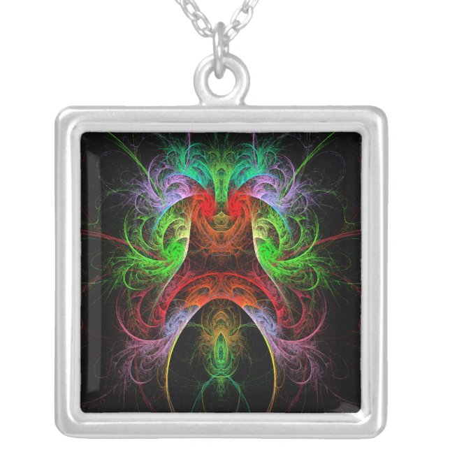 Carnaval Abstract Silver Necklace (Front)