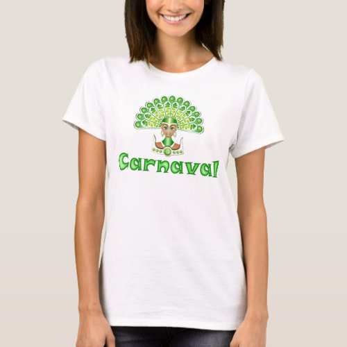 Carnaval Green Peacock Lady T_Shirt