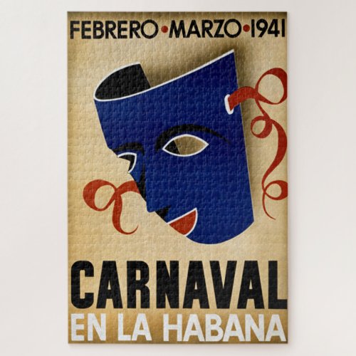 Carnaval Havana Vintage Cuba Travel Advertisement Jigsaw Puzzle