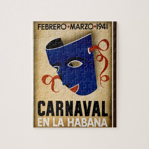 Carnaval Havana Vintage Cuba Travel Advertisement Jigsaw Puzzle
