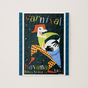 Carnaval Havana Vintage Cuba Travel Art Jigsaw Puzzle