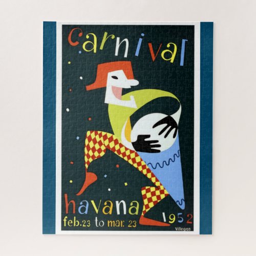 Carnaval Havana Vintage Cuba Travel Art Jigsaw Puzzle