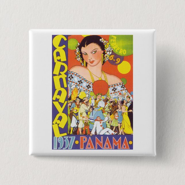 Carnaval in Panama Pinback Button (Front)
