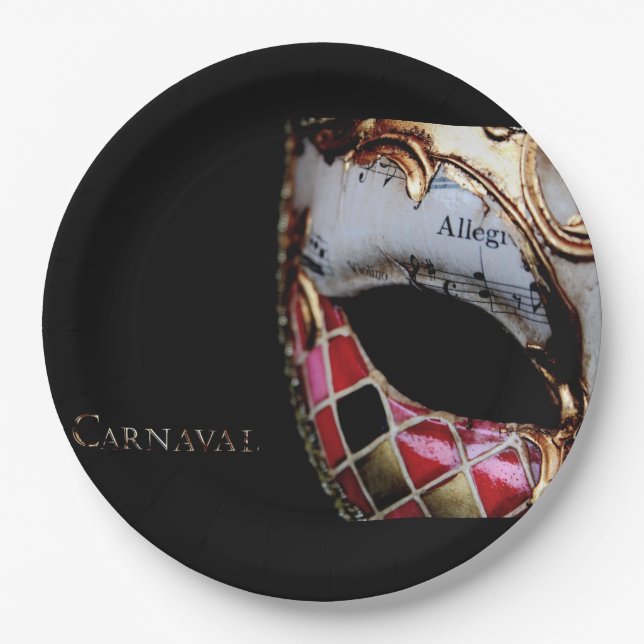 Carnaval - Italy - Mask Paper Plates (Front)