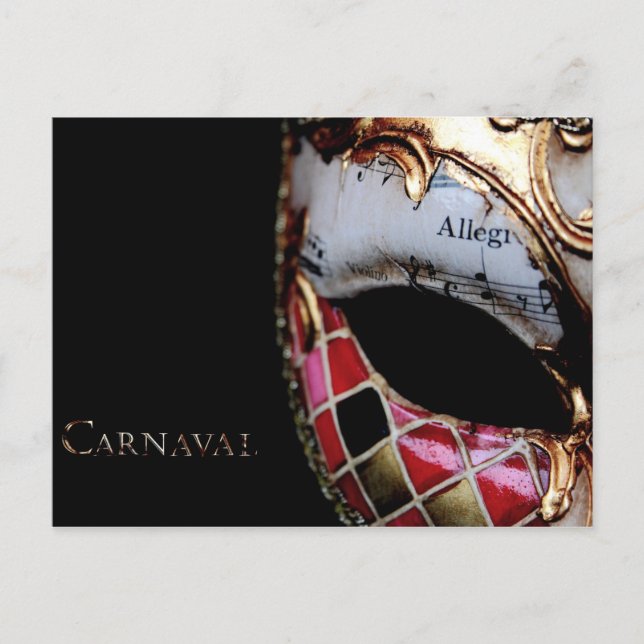 Carnaval - Italy - Mask Postcard (Front)