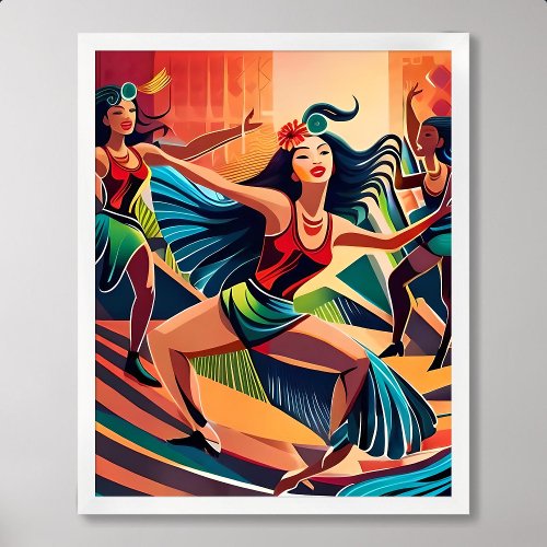 Carnaval Painting Dance Celebrate in Rio Streets Poster