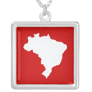 Carnaval Red Festive Brazil at Emporio Moffa Silver Plated Necklace