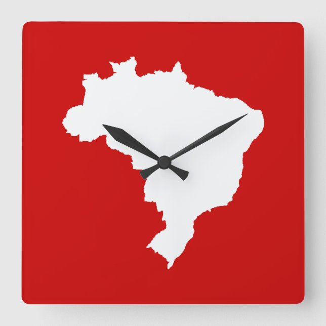 Carnaval Red Festive Brazil at Emporio Moffa Square Wall Clock (Front)