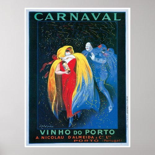 Carnaval Vinho Do Porto Vintage Wine Ad Art Poster