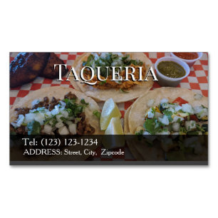 carne asada business card magnet